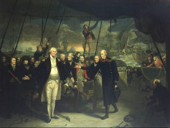 Daniel Orme Duncan Receiving the Surrender of de Winter at the Battle of Camperdown oil painting image